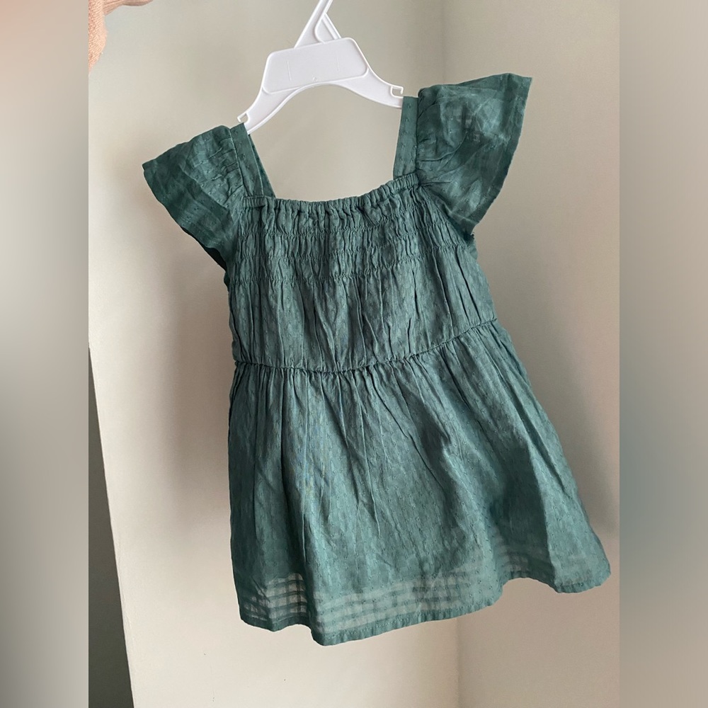 Cat & Jack Girls Dress & Bloomers Set • NWOT • 12m • Green